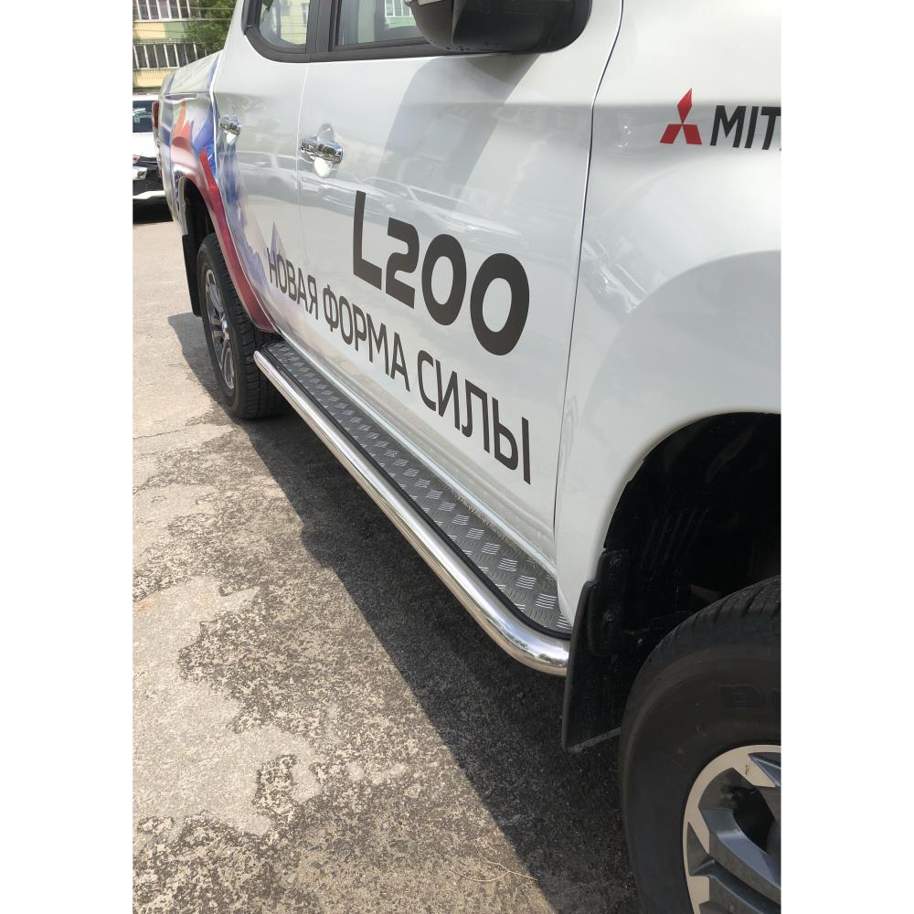 Пороги с накладным листом Mitsubishi L200 2019 — изображение 3
