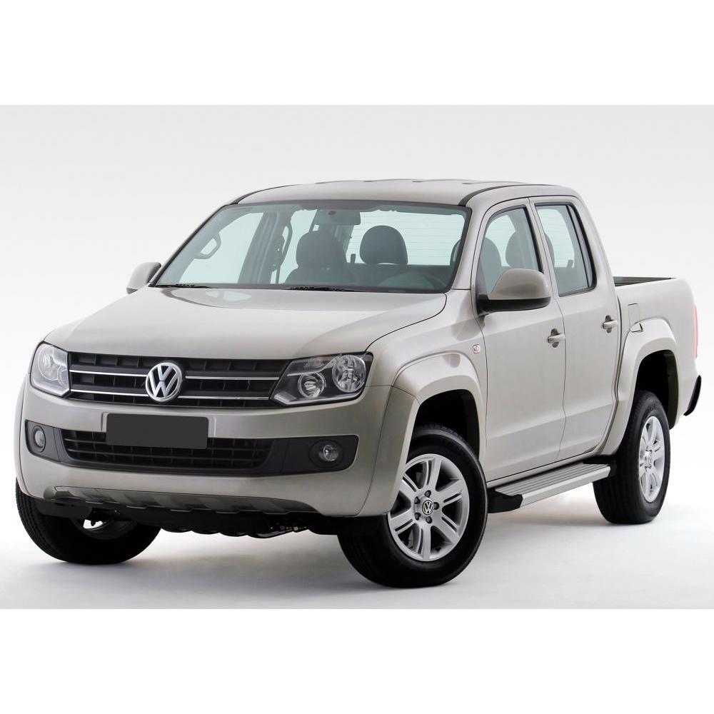 Пороги алюминиевые Rival Silver для Volkswagen Amarok 2010-2015