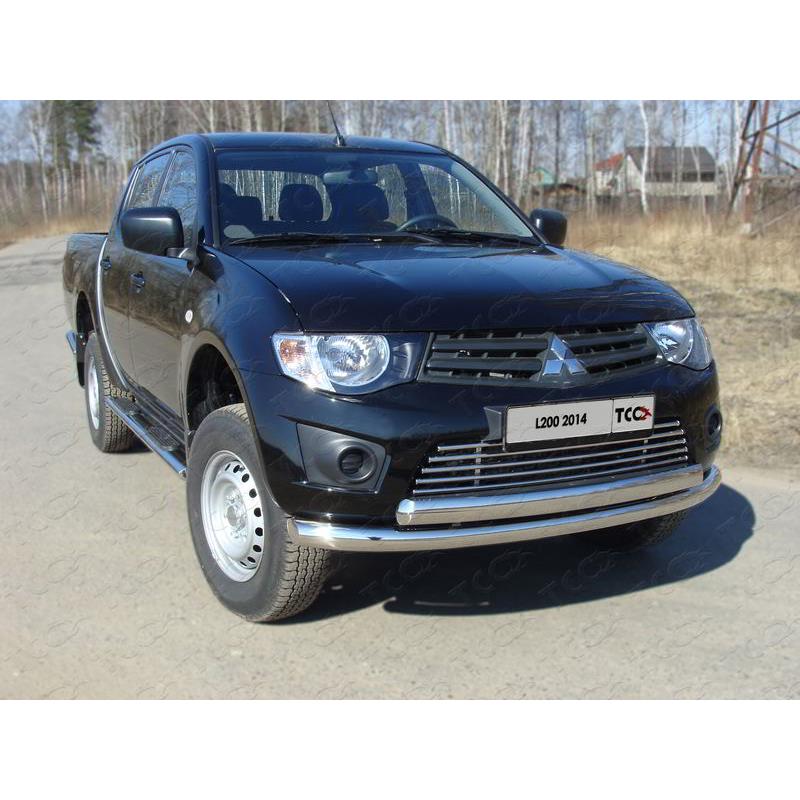 Пороги овальные с накладкой 120х60 мм MITSUBISHI L200 2014-2015 — изображение 3