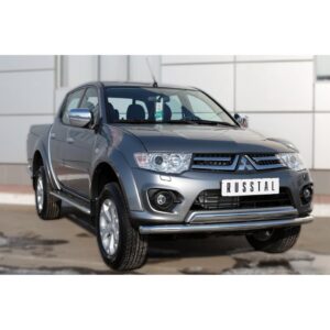 Пороги труба 120х60 овал с проступью Mitsubishi L200 2014