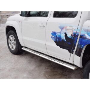 Пороги труба 120х60 овал с проступью VOLKSWAGEN AMAROK 2016