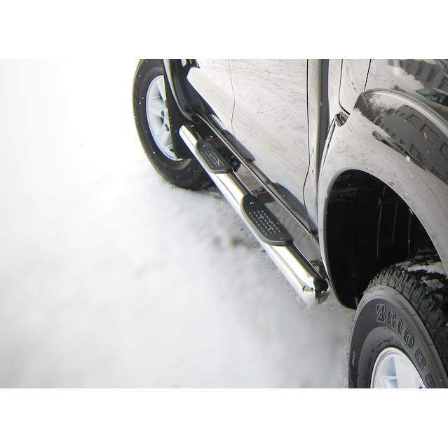 Пороги труба d76 с накладками (вариант 3) Mitsubishi L200 2010-2013