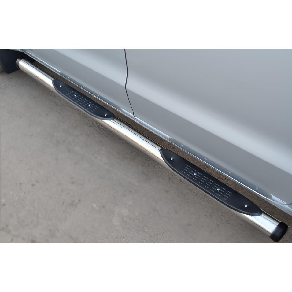 Пороги труба D76 с накладкой (вариант 2) VOLKSWAGEN Amarok 2010-2016