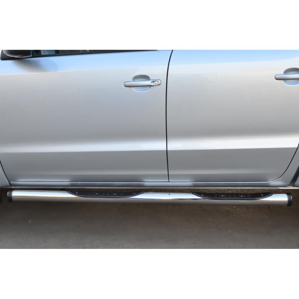 Пороги труба D76 с накладкой (вариант 2) VOLKSWAGEN Amarok 2010-2016 — изображение 2