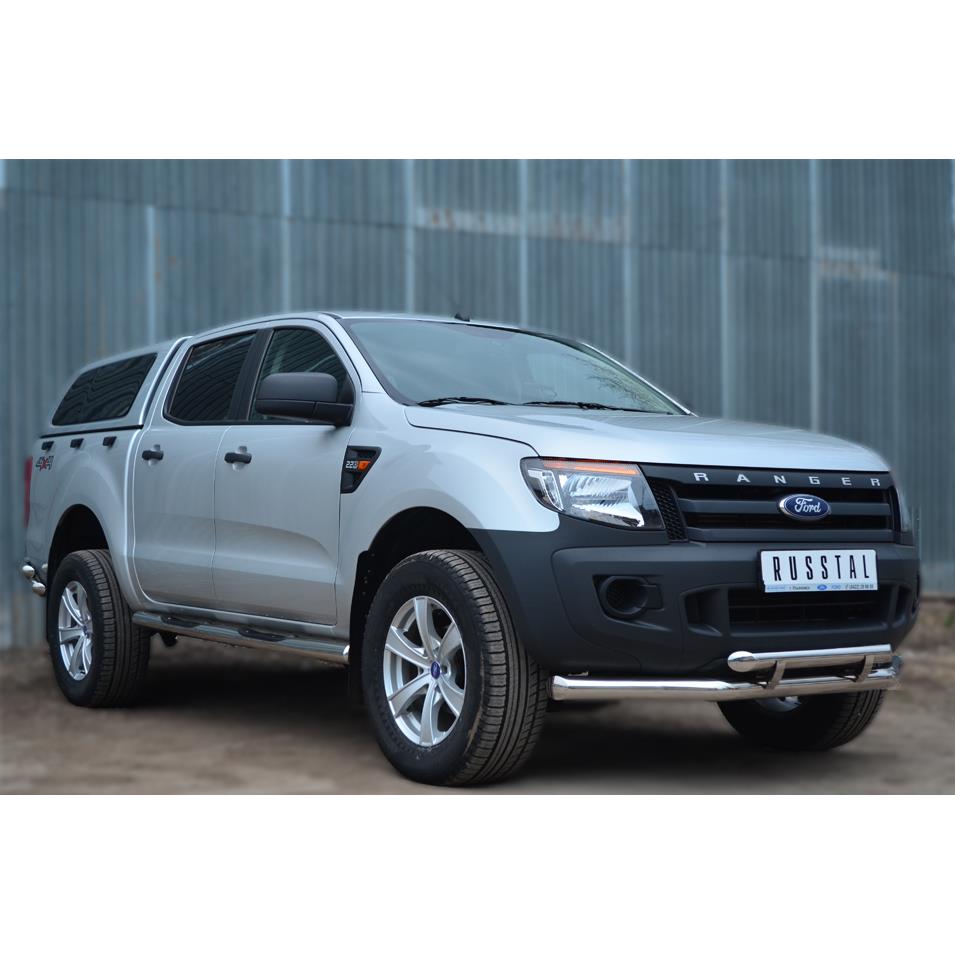 Пороги труба d76 с накладкой (вариант 3) FORD RANGER — изображение 3
