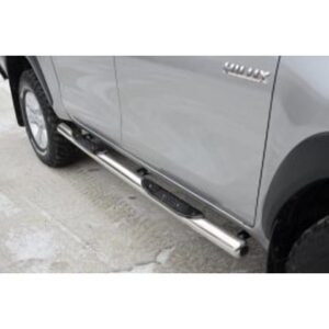 Порог труба с проступью Toyota Hilux Exclusive Black 2018