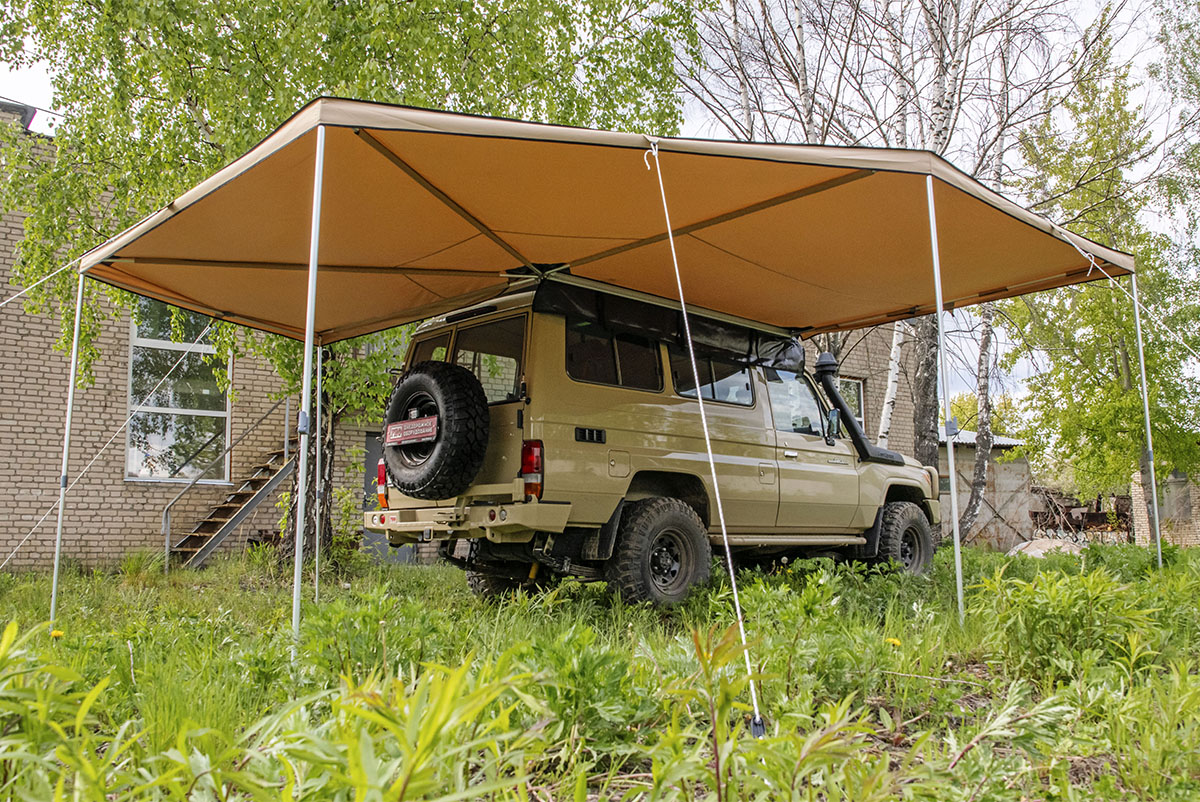 Маркиза автомобильная РИФ комбинированная (прямоугольная с веерной частью) 2,5х2,5 м (правая) — изображение 12