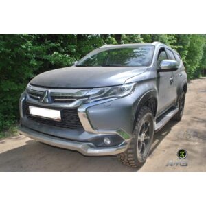 Силовая защита (юбка) переднего штатного бампера Mitsubishi Pajero Sport III