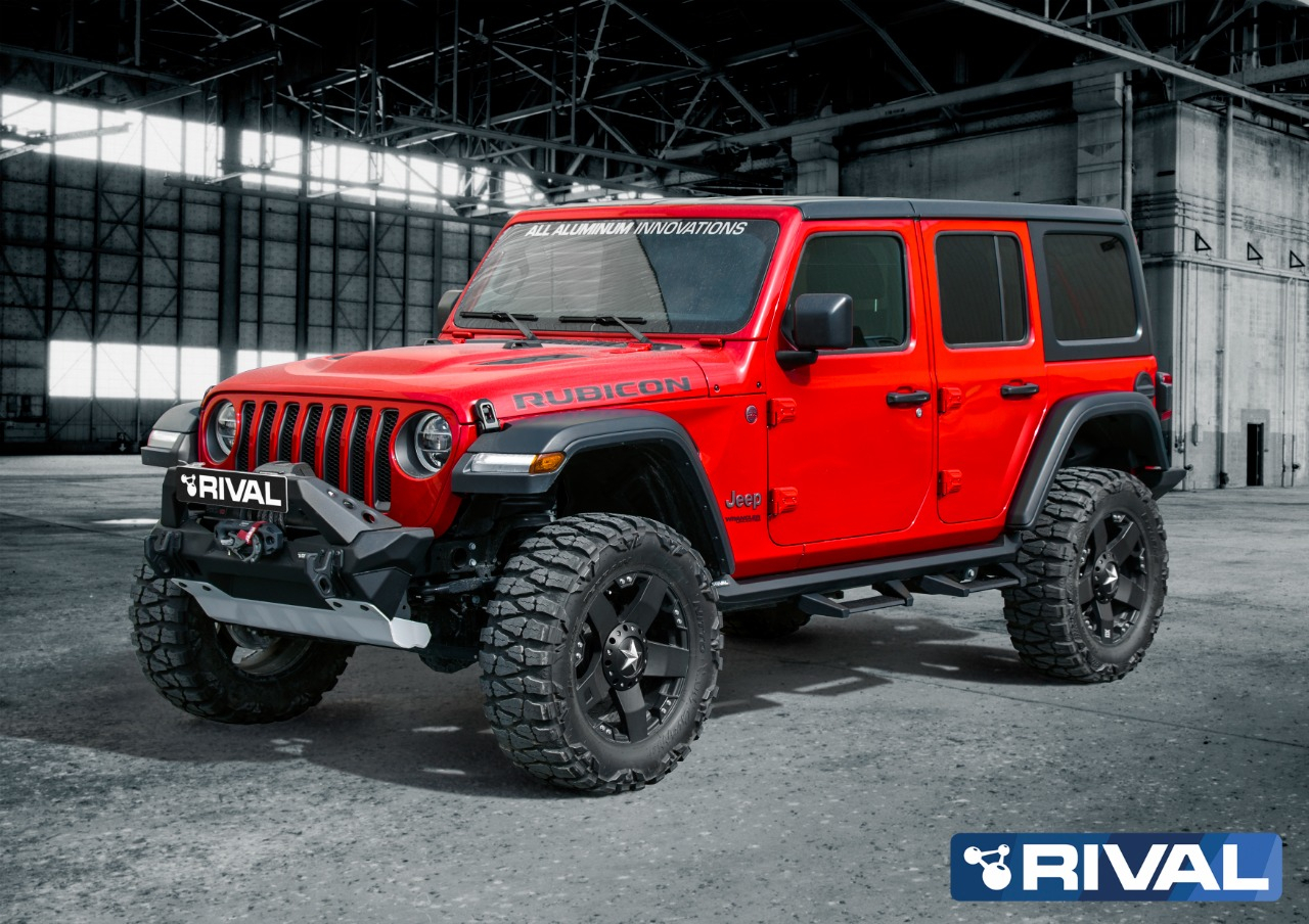 СИЛОВЫЕ ПОРОГИ RIVAL (СО СТУПЕНЬКАМИ) ДЛЯ JEEP WRANGLER JL (5 ДВЕРЕЙ) — изображение 4