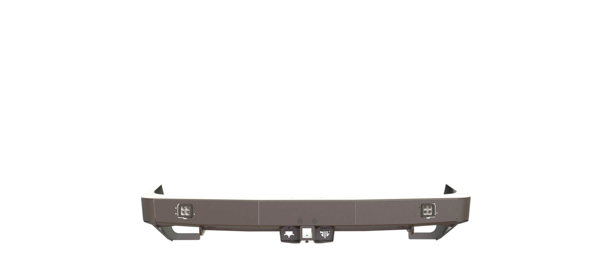 Бампер силовой задний STC Nissan Patrol Y62 2010-2014 с квадратом под фаркоп и фарами заднего хода/ПТФ — изображение 2