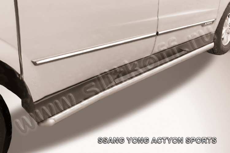 Защита порогов d57 с изгибами SsangYong ACTYON SPORT (2013)