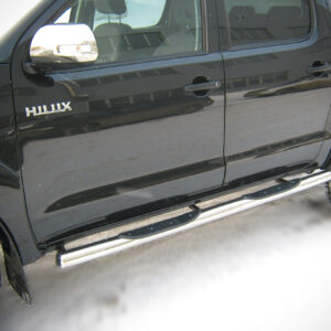 TOYOTA HILUX 2009-2014 пороги труба d76 с накладками (вариант 3) TLT-0000083