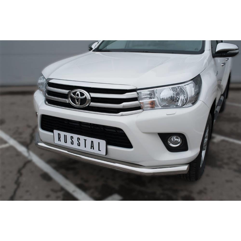Toyota Hilux 2015-2020 Защита переднего бампера d76 (секции) — изображение 2