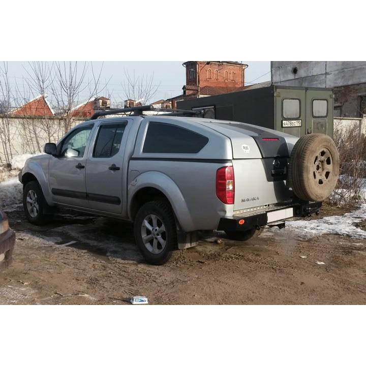 Задний силовой бампер OJ серии Трофи с правой универсальной калиткой Nissan Navara 2005 — изображение 3