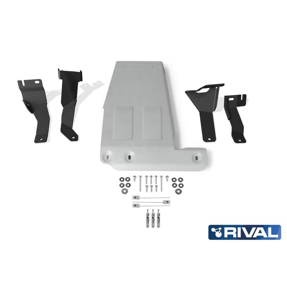 Защита картера + комплект крепежа, Rival, Алюминий, Jeep Wrangler JL 2018-, V-2.0T; 3,6