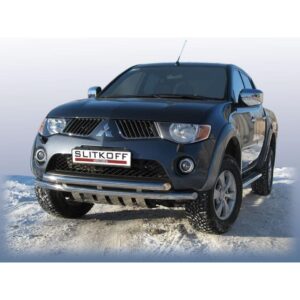 Защита переднего бампера d57+d57 двойная Mitsubishi L-200 Triton