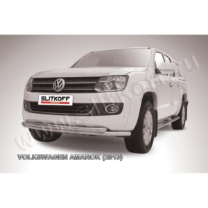 Защита переднего бампера d57+d57 двойная радиусная Volkswagen Amarok (2013)