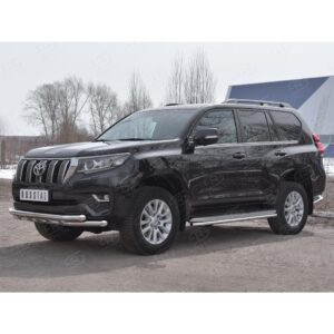 Защита переднего бампера d63 секции-d63 секции+декор на Toyota LC Prado 150 2018-н.в.
