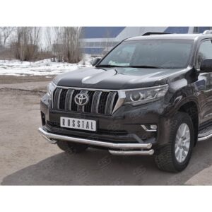 Защита переднего бампера d63 секции-d63 уголки на Toyota LC Prado 150 2018-н.в.