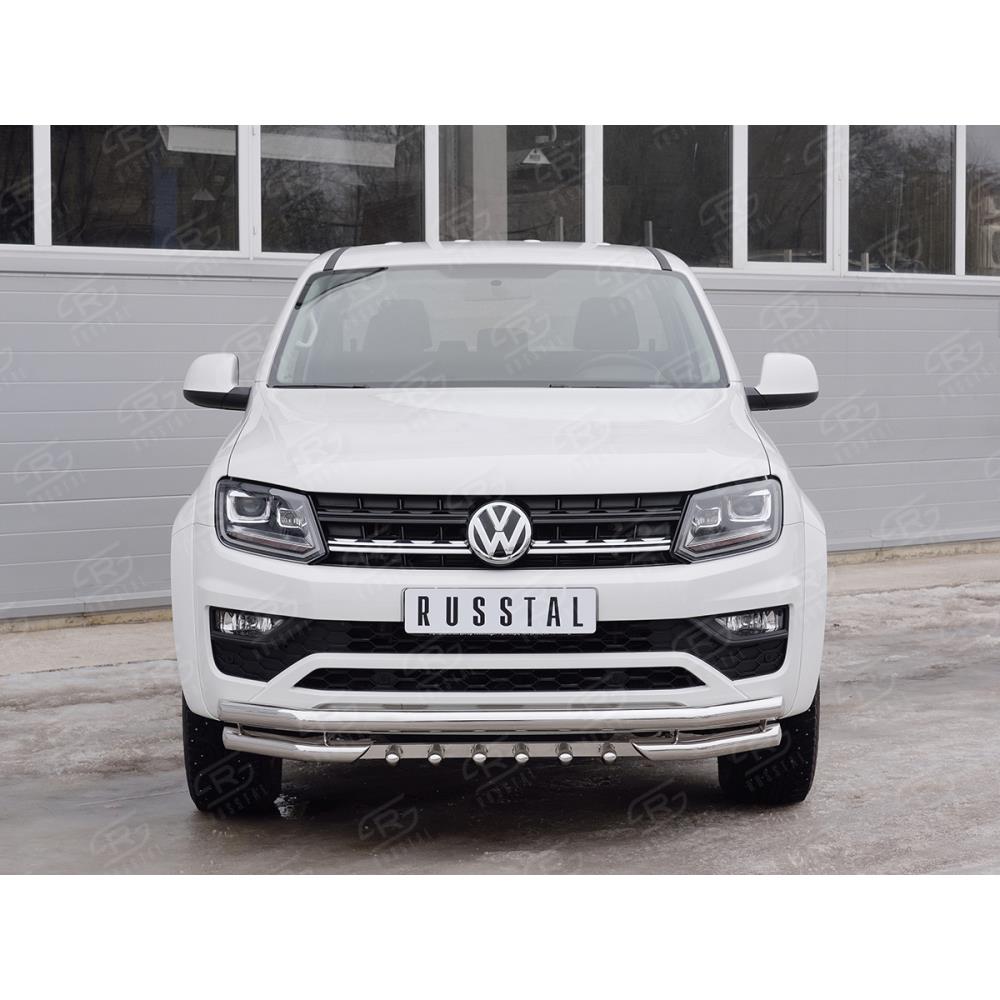 Защита переднего бампера D63 секция-D63 уголки+D42 зубы VOLKSWAGEN AMAROK 2016- — изображение 2