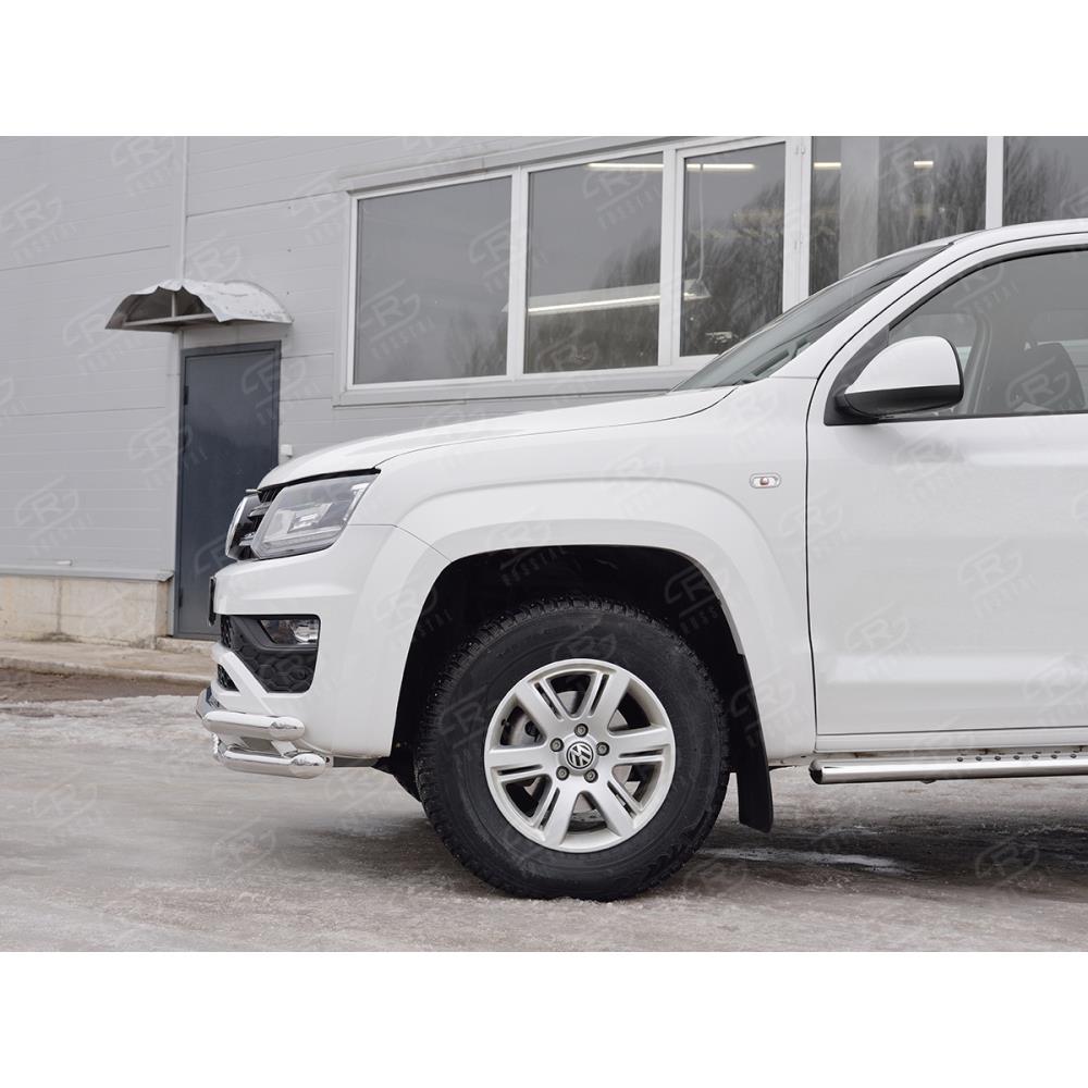 Защита переднего бампера D63 секция-D63 уголки+D42 зубы VOLKSWAGEN AMAROK 2016- — изображение 3