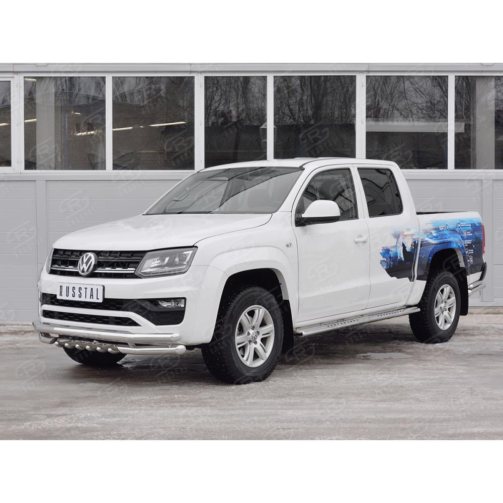Защита переднего бампера D63 секция-D63 уголки+D42 зубы VOLKSWAGEN AMAROK 2016- — изображение 4