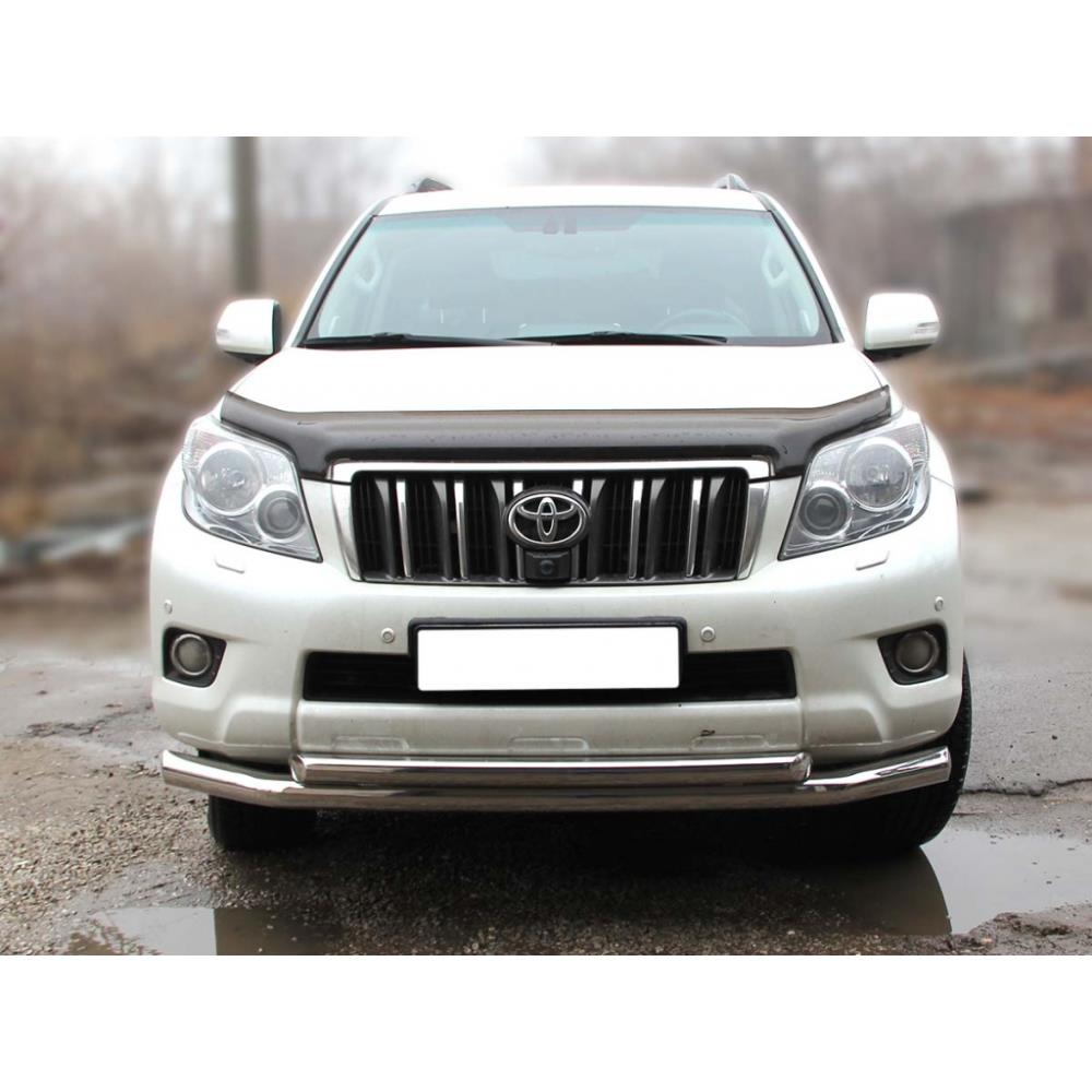 Защита переднего бампера d76+60 (длинная) Toyota Land Cruiser Prado 150 2009-2012 — изображение 2