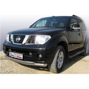 Защита переднего бампера d76+d57 двойная Nissan Navara