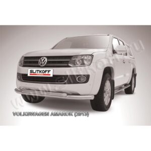 Защита переднего бампера d76+d57 двойная Volkswagen Amarok (2013)