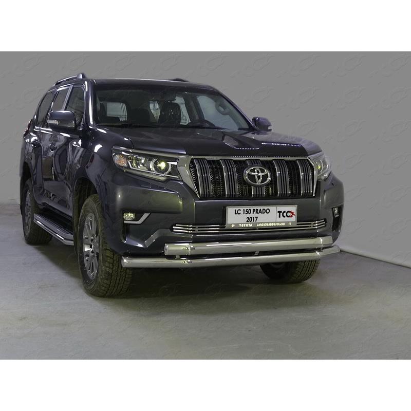 Защита передняя нижняя (двойная) 76,1/75 мм TOYOTA Land Cruiser 150 Prado 2017-