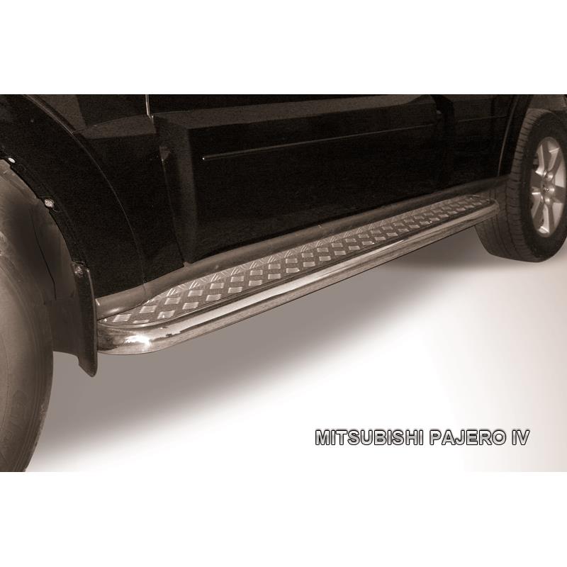 Защита порогов d57 с листом Mitsubishi Pajero IV