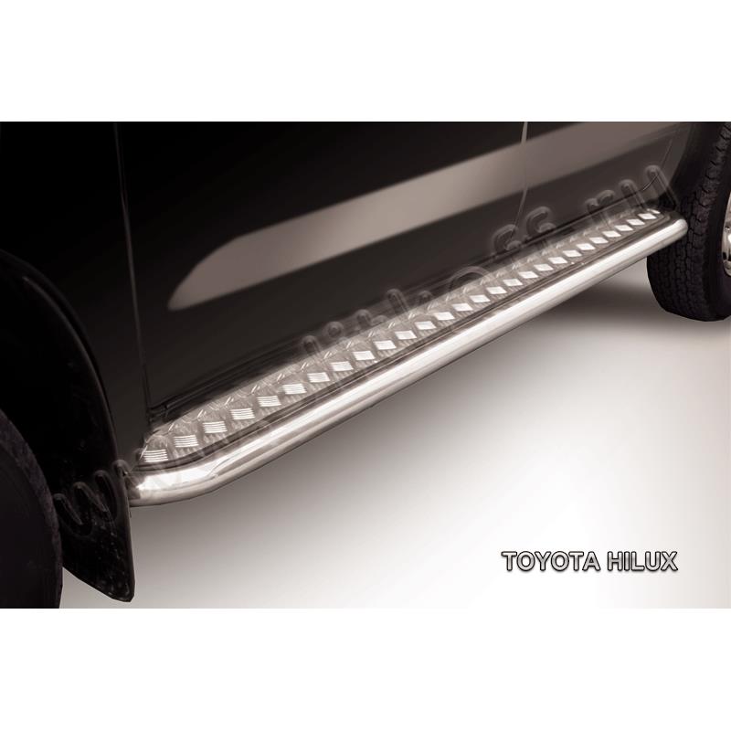 Защита порогов d57 с листом усиленная Toyota Hilux (2011) рестайлинг