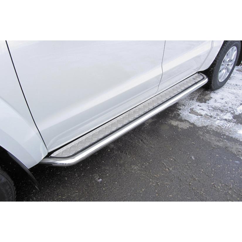 Защита порогов d57 с листом усиленная Volkswagen Amarok (2016)