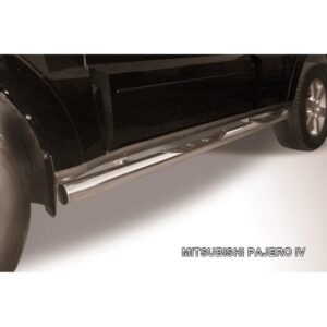 Защита порогов d76 с проступями Mitsubishi Pajero IV