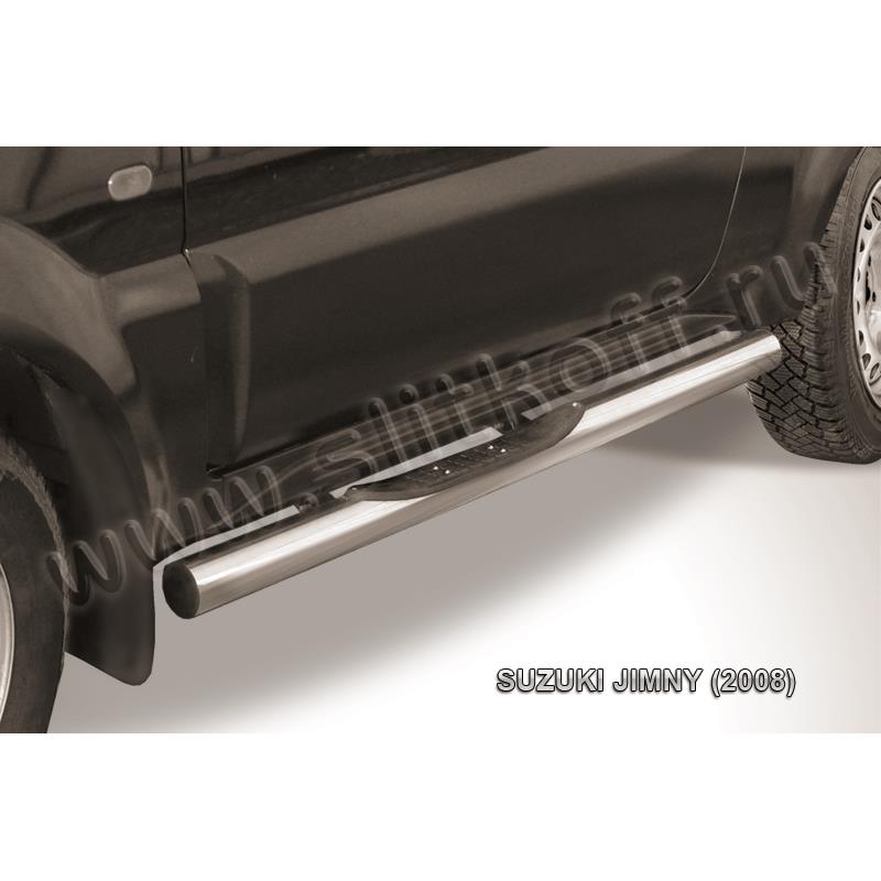Защита порогов d76 с проступями Suzuki Jimny