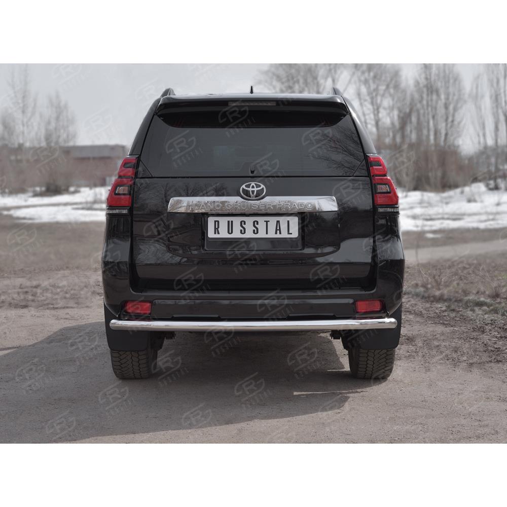 Защита заднего бампера d63 секции на Toyota LC Prado 150 2018-н.в.
