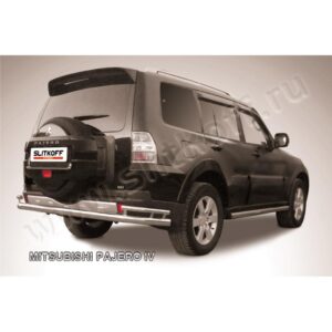 Защита заднего бампера d76+d42 двойная Mitsubishi Pajero IV