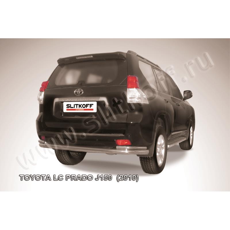 Защита заднего бампера d76+d42 двойная Toyota Land Cruiser Prado (2010)