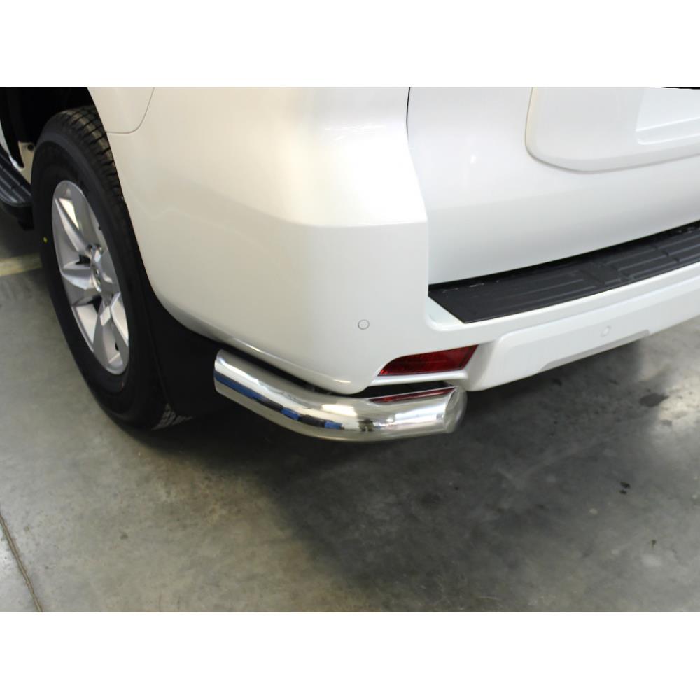 Защита заднего бампера "уголки" d-76 (короткие) Toyota Land Cruiser Prado 150 2013-2017 — изображение 2