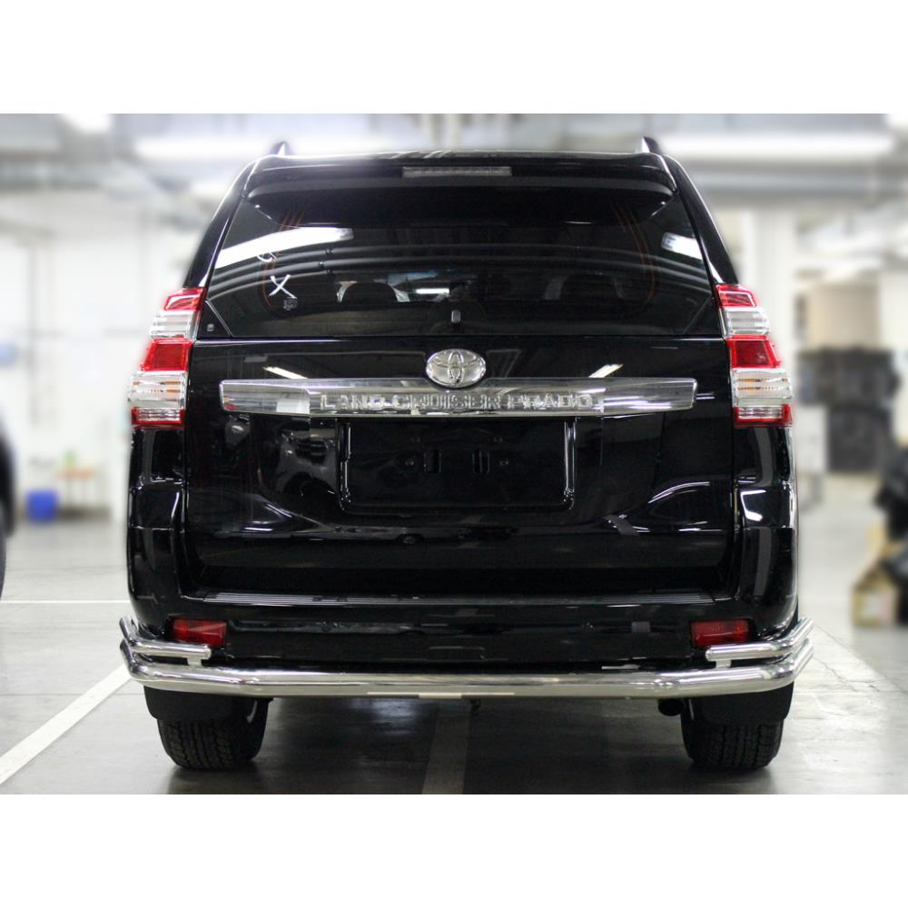 Защита заднего бампера "волна" d-76+43 Toyota LC Prado 150 — изображение 2