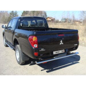 Защита задняя центральная 120х60 мм с накладкой, полир. нерж. сталь MITSUBISHI L200 (Long) 2014-2015