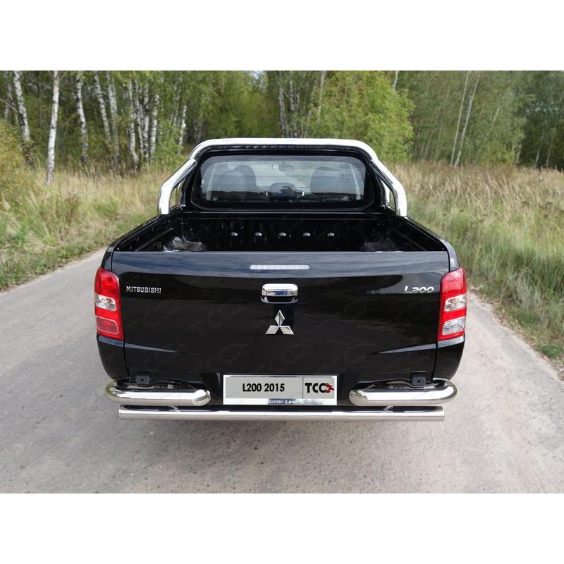 Защита задняя (уголки) 76,1 мм, полир. нерж. сталь MITSUBISHI L200 2015-2019