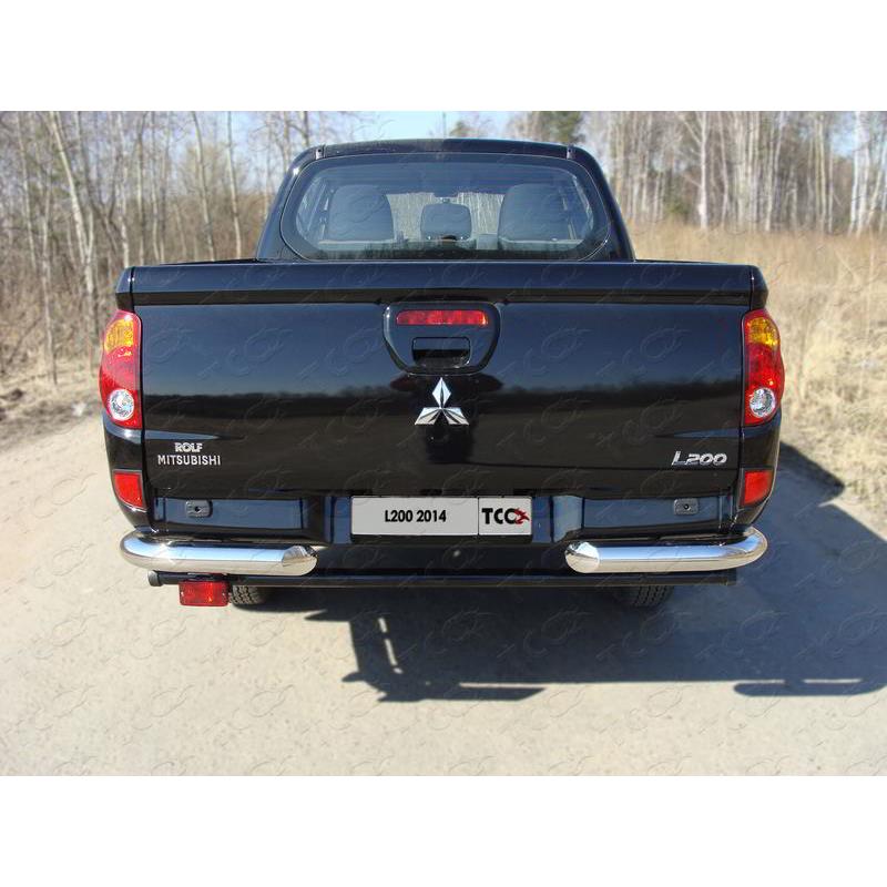 Защита задняя (уголки) 76,1 мм, полир. нерж. сталь MITSUBISHI L200 (Long) 2014-2015