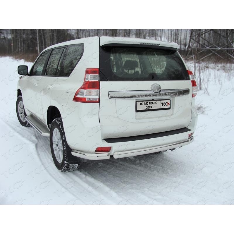 Защита задняя (уголки овальные) 75х42 мм TOYOTA Land Cruiser 150 Prado 2013-2017