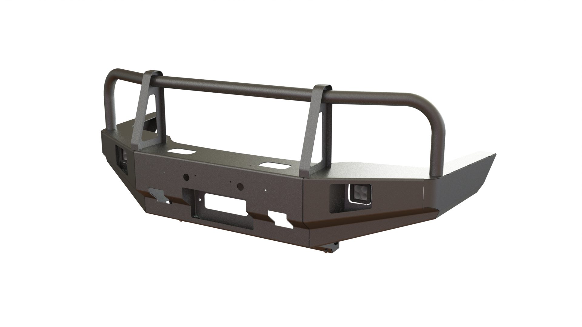 Бампер передний Mitsubishi Pajero Sport 1996-2008 с защитой фар и ПТФ КОМПЛЕКТ 2
